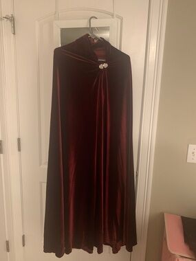 Vixen by Micheline Pitt- Golden Era Cape Burgundy Velvet